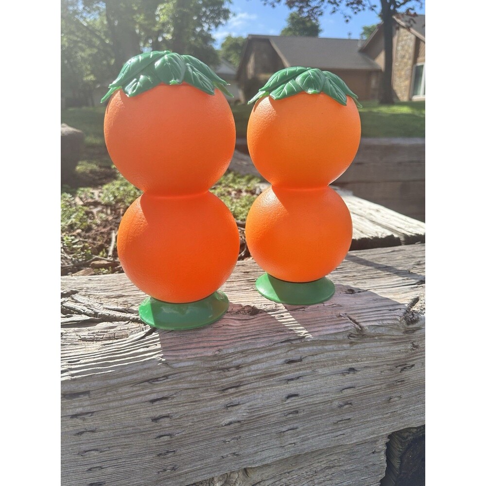 Vintage Double Orange Juice Pitcher Decanter Blowmold (set of 2)